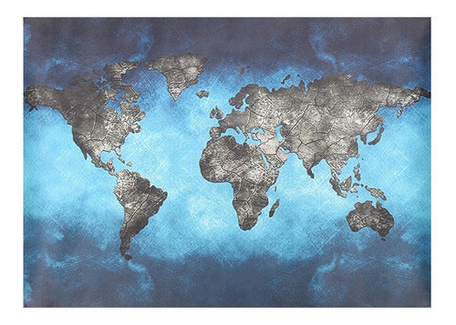 Poster Retro De Mapa Mundial 35x50cm