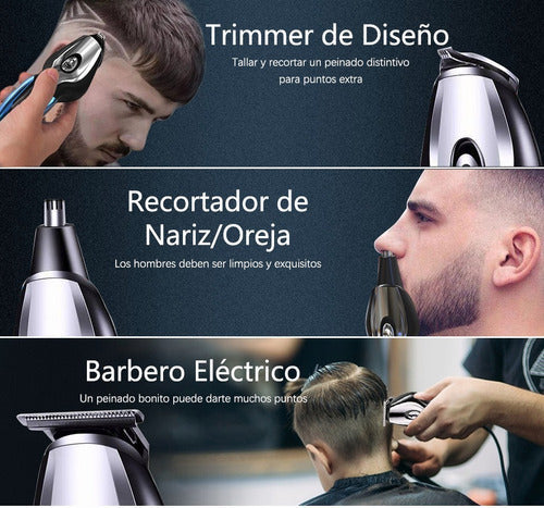 Kit Rasuradora Afeitador Eléctrica Hombre Para Barba,cabello