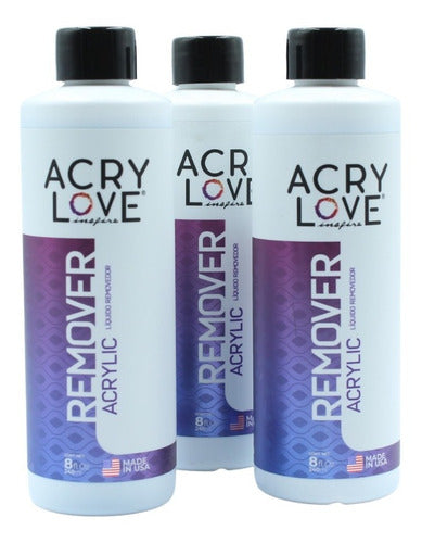 Acry Love Paquete De 3, Removedor Acrílico Liquido 8oz