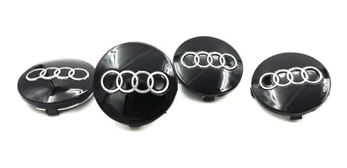 4 Tapas Centro De Rin Audi A3 A4 A6 60mm, Color Negro
