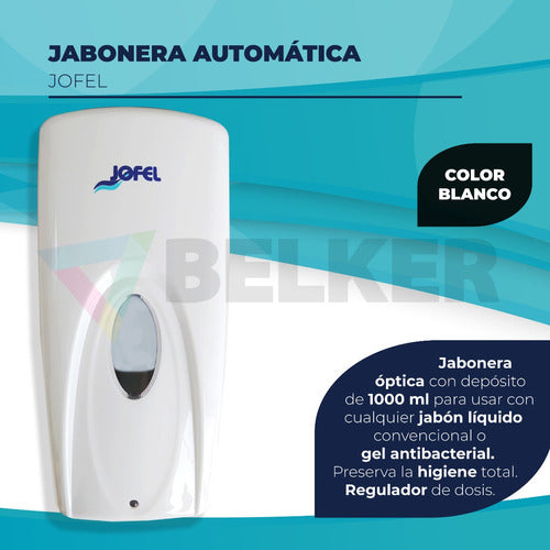 5 Jabonera Automática Dispensador Blanco 1 Lt Marca Jofel