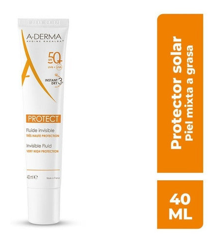 A-derma Protect Fluido Invisible Protector Solar Fps50+ 40ml