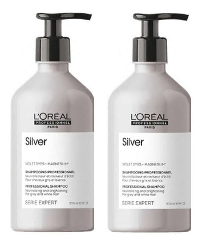 Shampoo Silver 500ml L'oreal Serie Expert 2 Piezas