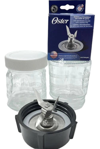 2 Mini Vasos De Cristal Papillas Compatible Licuadora Oster