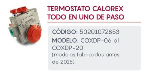 Termostato  Calorex 50201072853 - Modelos De Paso