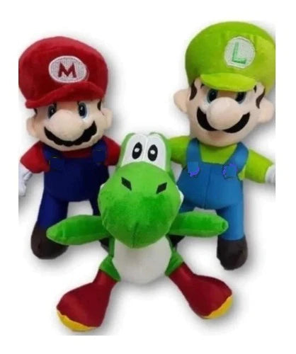 Peluches De Mario Bros, Luigi Y Yoshi En Combo 25cm Alto