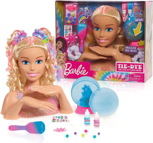 Barbie - Cabeza De Peinado Tie Dye 22 Piezas 2 Tintes