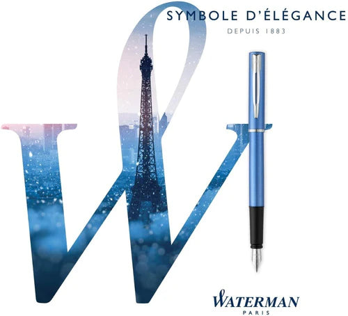Pluma Estilografica Fuente Waterman Paris Tinta Azul Fino