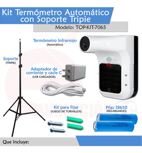 Kit Termometro Infrarrojo + Soporte Tripie + Baterias V1
