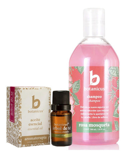 Kit Crecimiento Del Cabello Rosa Mosqueta Shampoo Y Aceite