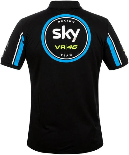 Camiseta Tipo Polo Vr46 Sky Racing Team Vr46 Replica Azul