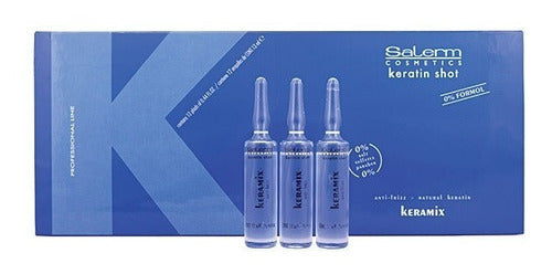 Salerm Keratin Shot Con 12 Ampolletas Keramix 0% Formol