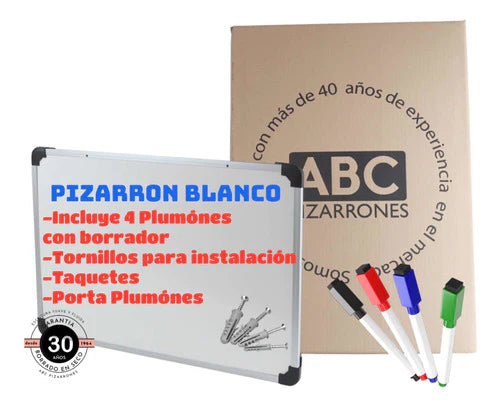 Pintarron Blanco De 40x60 Mas Plumones