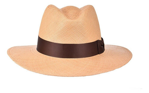 Sombrero Panamá Cuadra De Palma Unisex Paja Con Cintillo