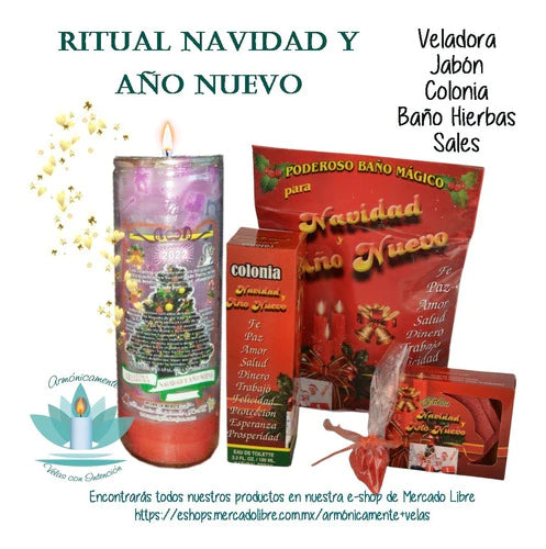 Ritual Completo Navidad Y Año Nuevo Kit Preparado 4 Pzas