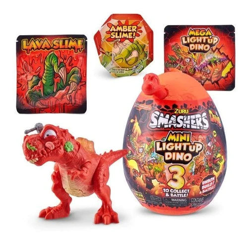 Zuru Smashers Hueso Rojo Mini Light Up Dino 3 Surprise 2021