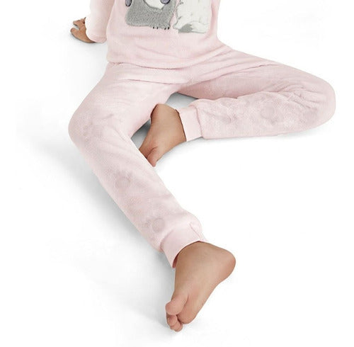 Pijama De Niña Rosa 2 Piezas Calientita Afelpada 996ad7 Nc