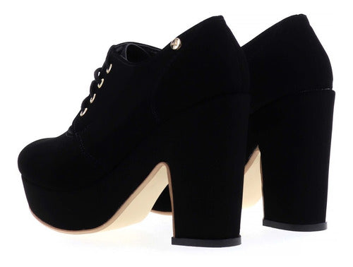 Zapatos Tipo Botines De Tacón Moda Erez Negro Ante