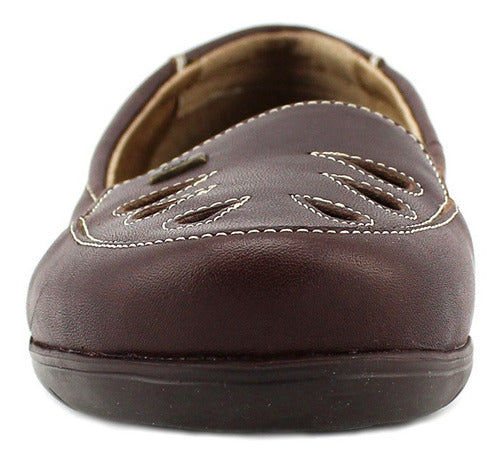 Calzado Zapato Dama Flexi 13804 Abierto Confort Mocasin Café