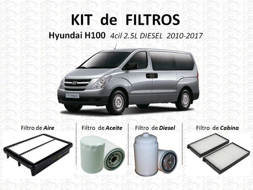 Hyundai H100 Diesel Tipo Van - Kit Completo De Filtros