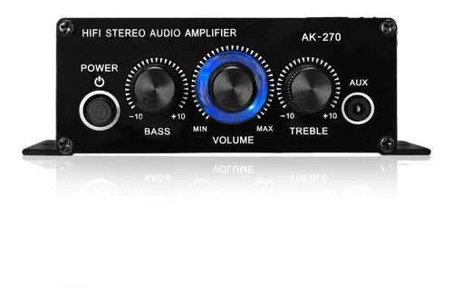 Amplificador De Audio Estéreo Ak270 Portátil De 2 Canales