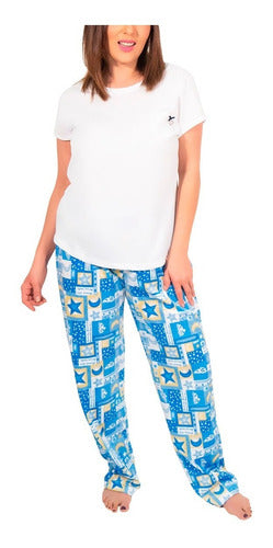 Pijama De Descanso Mujer Blusa Y Pantalón Fresca Y Juvenil