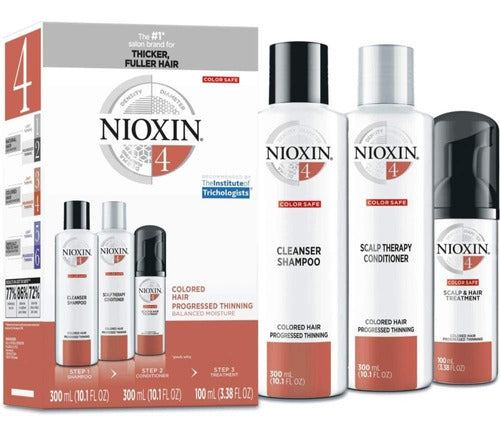 Nioxin 4 Colored Hair Progressed Thinning 700 Ml - Kit De 3