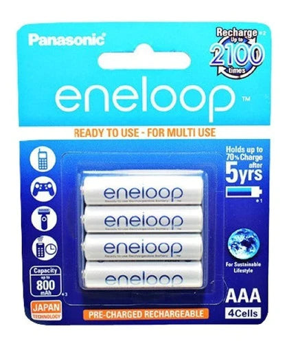 Pilas Aaa Recargables Panasonic Eneloop  1.2 Volts 800 Mah