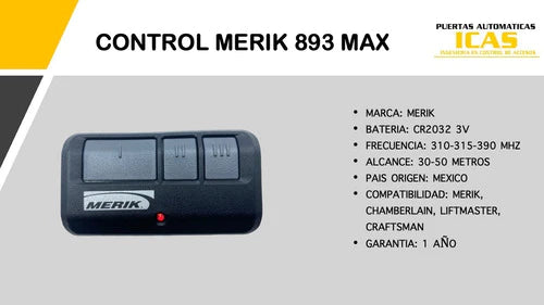 Control Liftmaster Merik 893 Max