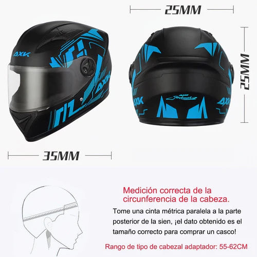 Casco Abatible Motocicleta Con Gafas Agujeros De Aire Azul