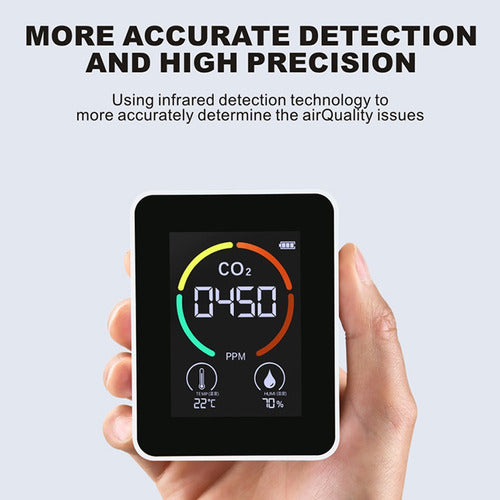 Detector De Co2 Portatil Dióxido De Carbono Alarma Interior