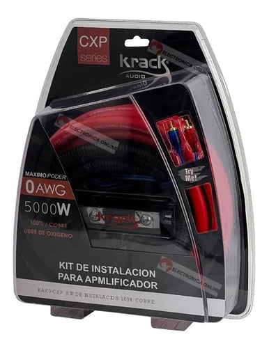 Kit De Instalacion Calibre 0 Krack Audio 100% Cobre Ofc