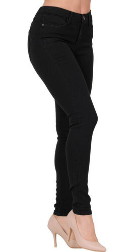 Jeans Stfashion Mujer Negro Mezclilla Stretch