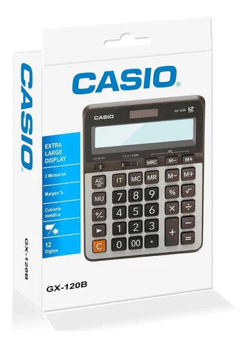 Calculadora De Escritorio Casio Gx-120b Gris