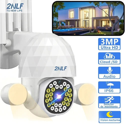 Cámara De Seguridad 2nlf® Wifi Exterior Con Led Iluminación