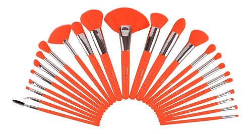 Set De 24 Brochas De Maquillaje Beauty Creations The Neon Orange
