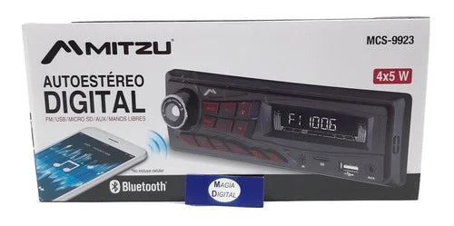 Autoestéreo Bluetooth Usb Aux Fm Sd Eq Mp3 Mitzu Mcs-9923