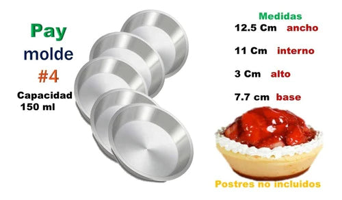 Moldes Mini Pastel Choco Flan Gelatina Aluminio 5pzs De 8 Cm