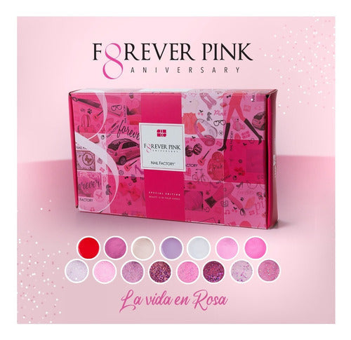 Polvo Acrílico Forever Pink Collection Nail Factory 15 Tonos