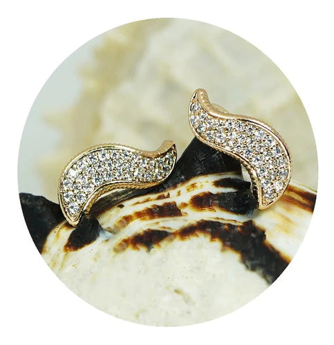 Aretes Pendientes Cejita Diamantes Oro 18k Elegante Regalos