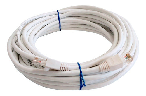 Cable Ethernet Cat 6 Blanco De 20 Metros 100% Cobre