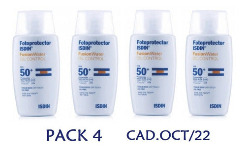 Fotoprotector Isdin Fusion Water Oil Control Fps50 Pack 4