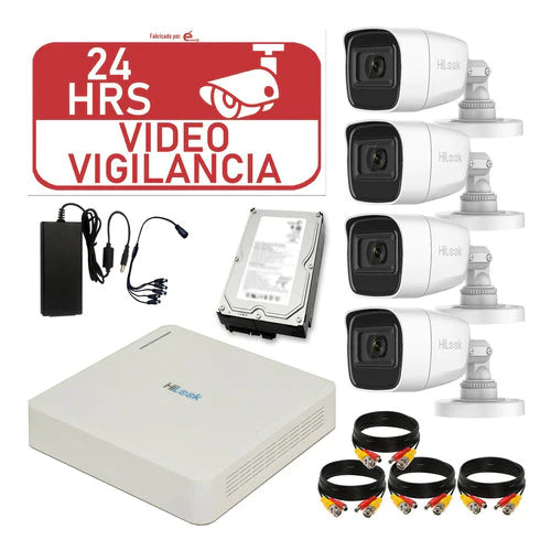 Kit Cctv Videovigilancia 4 Camaras Audio 2mp +3tb Disco Duro
