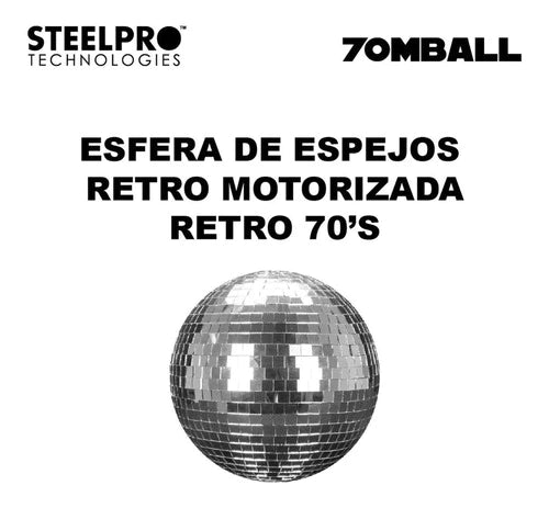 Esfera De Espejos Y Motor Steelpro 70m-ball Retro Motorizada