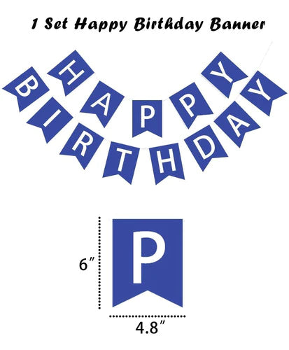 43 Pack Decoración Azul Marino Plata Para Cumpleaños