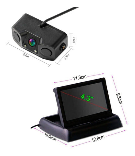 Monitor / Pantalla 4.3 Plug Rca + Camara Reversa C/sensores