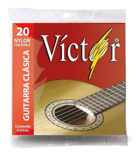 10 Cuerdas Victor 5a Para Guitarra, Nylon Dorado 035 Mod.25