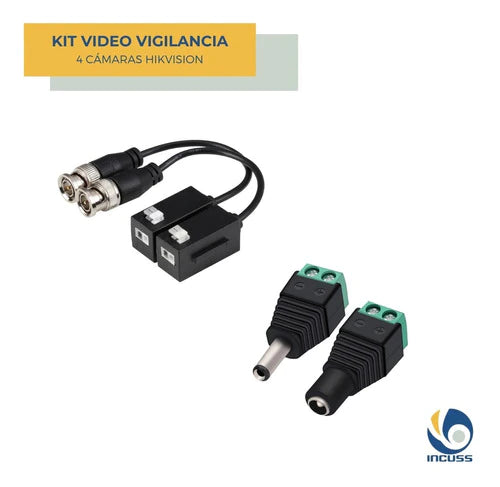 Kit Video Vigilancia 4 Cámaras Hikvision 1080p 1 Tb Baluns