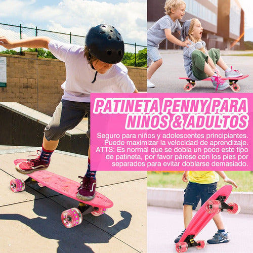 Patineta Skateboard Tipo Penny Cruiser Freestyle Rueda Luces