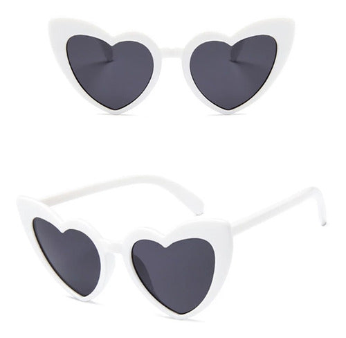 Lentes Gafas Corazón Blancas